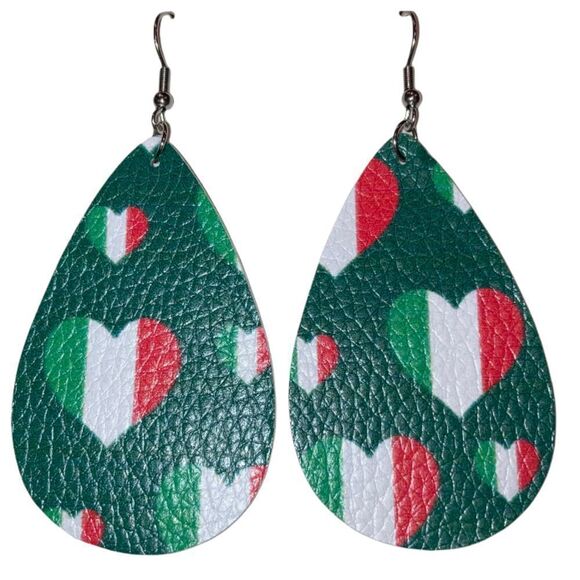 ☀️3/$12☀️ St. Patrick’s Day Faux Leather Earrings - Picture 1 of 4